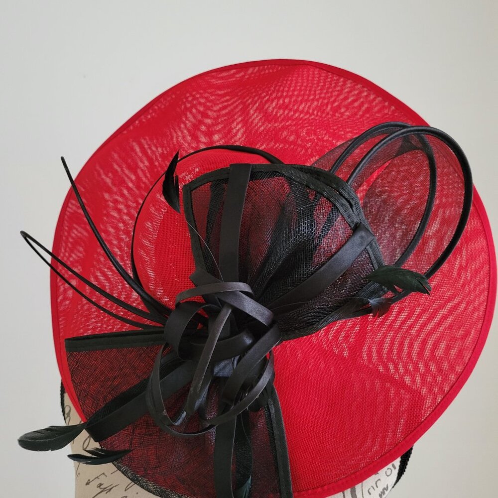Paris Hand-Made Large Brim Ruffle Organza Hat | Elegant Royal Ascot Derby Hat - Picture 8 of 10